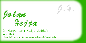 jolan hejja business card